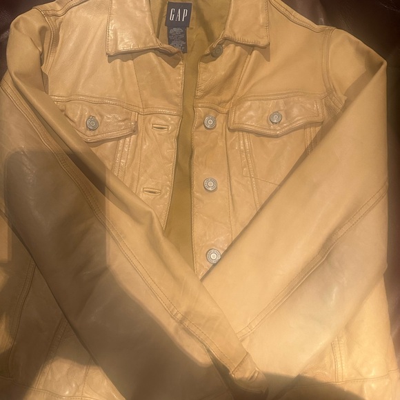 Limited edition, Gap mustard, genuine, leather jacket - Picture 7 of 7